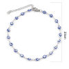 Picture of 1 Piece Vacuum Plating Stainless Steel Religious Anklet Enamel Round Evil Eye