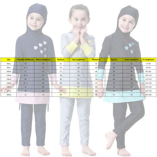 Изображение Muslim Long Sleeve Trousers Girl Child's Two-Piece Split Swimwear