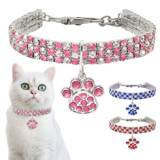 Picture of Rhinestone Elastic Pet Collar Necklace Jewelry Cat Dog Claw Pet Supplies