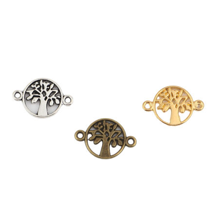 Lega di Zinco Connettore Accessori Tondo Albero di Vita Disegno 50 Pz