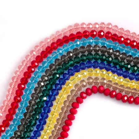 Glass Beads Round Faceted 5 Strands