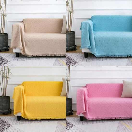 Image de Couverture de canapé à double usage en mélange de polyester de coton avec la couleur unie de gland