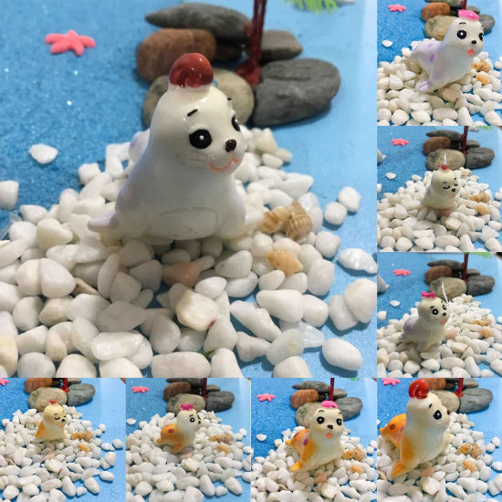 Imagen de Sea Lion Family Resin Micro Landscape Miniature Decoration