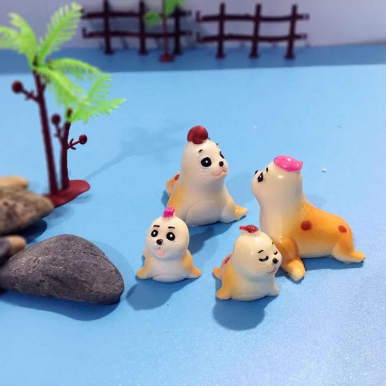 Imagen de Sea Lion Family Resin Micro Landscape Miniature Decoration