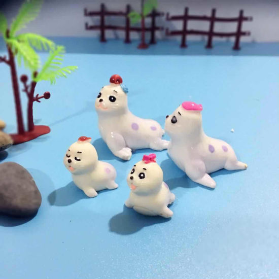 Imagen de Sea Lion Family Resin Micro Landscape Miniature Decoration