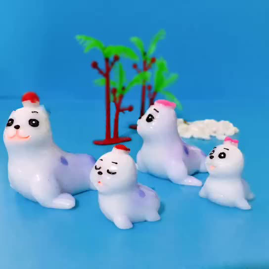 Imagen de Sea Lion Family Resin Micro Landscape Miniature Decoration