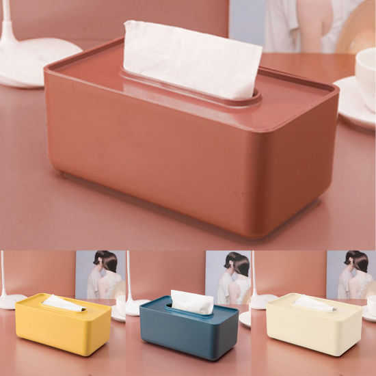 Image de Fournitures ménagères de couleur unie de boîte de mouchoirs en PP