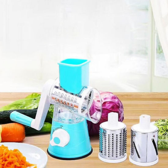 Picture of ABS & Stainless Steel Hand Drum-type Multifunctional Vegetable Cutter Shredder Grater Kitchen Supplies