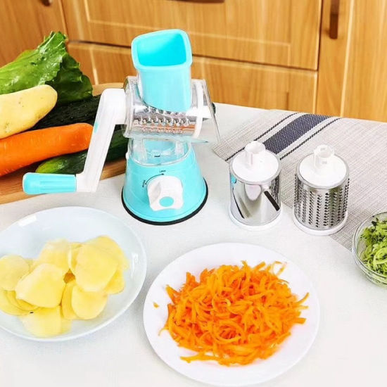 Picture of ABS & Stainless Steel Hand Drum-type Multifunctional Vegetable Cutter Shredder Grater Kitchen Supplies