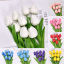 Image de Fleur de tulipe de simulation de soie artificielle pour la décoration de maison de mariage