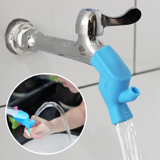 Bild von Reise tragbare einfache Mundwasser Tasse Silikon Wasserhahn Extender Kinder Handwaschgerät Waschbecken Zubehör
