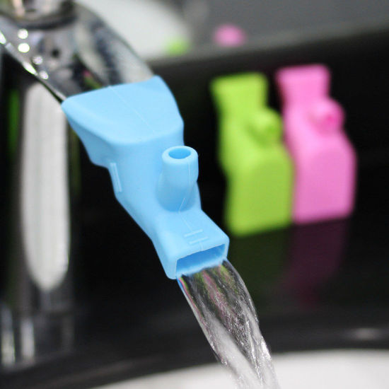 Bild von Reise tragbare einfache Mundwasser Tasse Silikon Wasserhahn Extender Kinder Handwaschgerät Waschbecken Zubehör