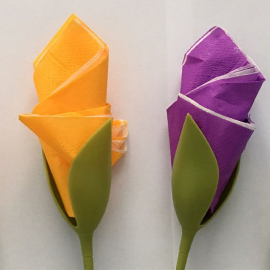 Image de Supports de serviette de fleur de pp pour la décoration d'arrangements de table d'hôtel de mariage de dîner