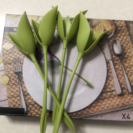 Image de Supports de serviette de fleur de pp pour la décoration d'arrangements de table d'hôtel de mariage de dîner