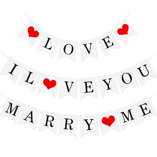 Picture of Paper Banner Party Decorations For Propose Wedding