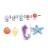 Picture of Acrylic Beads Bear Animal At Random Color Flower Pattern 1000 PCs