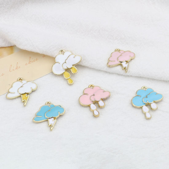 Picture of Zinc Based Alloy Charms Cloud Multicolor 5 PCs