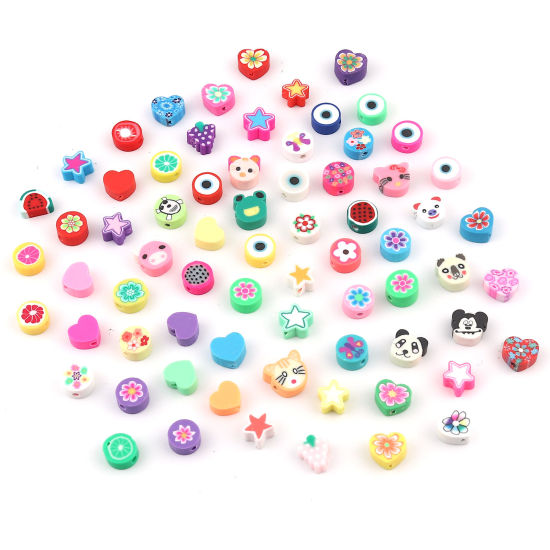 Bild von Polymer Ton Perlen Zufällig Mix, 50 Stück