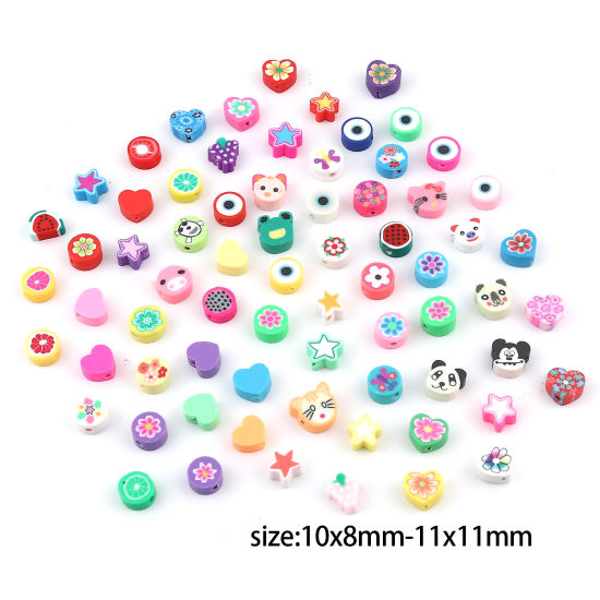 Bild von Polymer Ton Perlen Zufällig Mix, 50 Stück