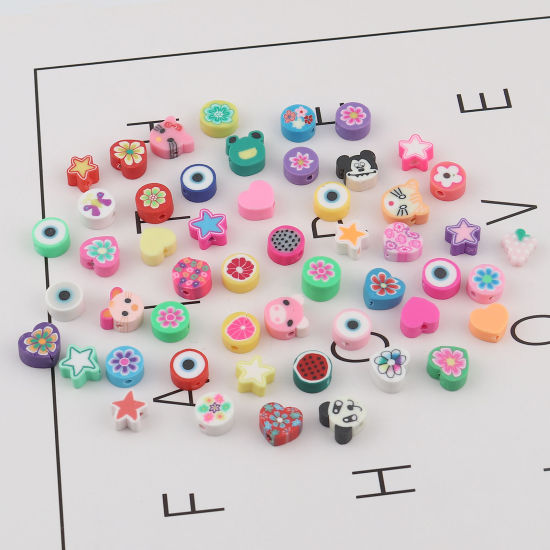 Bild von Polymer Ton Perlen Zufällig Mix, 50 Stück