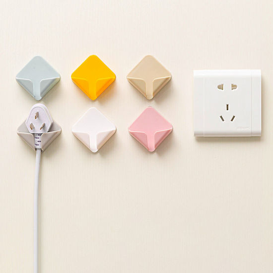 Picture of Punch-free Self-adhesive Wall-mounted Plug Power Cord Storage Rack