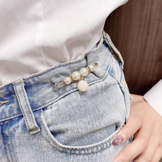 Imagen de Acrílico Pin Broches Blanco Imitación de perla 1 Unidad