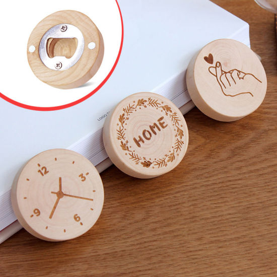 Изображение Multifunction Wooden Corkscrew Refrigerator Fridge Magnet For Message Home Decoration