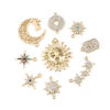 Picture of Zinc Based Alloy Galaxy Pendants Star Gold Plated 5 PCs