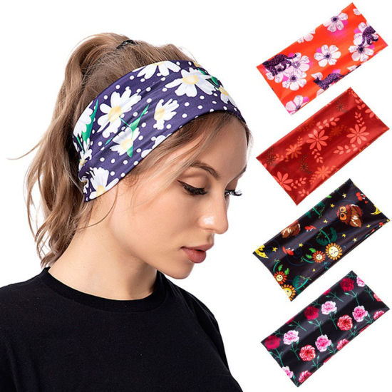Picture of Flower Sports Yoga Wide Elastic Headband