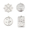 Picture of Brass Charms 18K Real Platinum Plated Clear Rhinestone 1 Piece