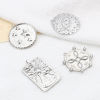 Picture of Brass Charms 18K Real Platinum Plated Clear Rhinestone 1 Piece