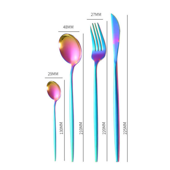 Image de Couteau Fourchette Cuillère Couverts en Acier inoxydable Couverts Vaisselle 24 pièces/ensemble