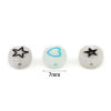 Picture of Acrylic Beads Flat Round Multicolor Pentagram Star Pattern About 7mm Dia., Hole: Approx 1.5mm, 500 PCs