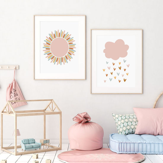 Imagen de Canvas Bohemia Clouds Cute Painting Children's Room Home Decor Wall Art