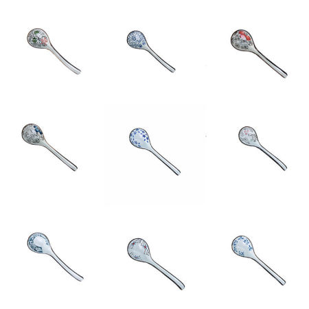 Flower Japanese Style Ceramic Spoon Tableware