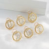 Picture of Zinc Based Alloy Ear Post Stud Earrings Gold Plated Round Initial Alphabet/ Capital Letter Clear Rhinestone 15mm Dia., Post/ Wire Size: (21 gauge), 2 PCs