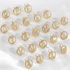 Picture of Zinc Based Alloy Ear Post Stud Earrings Gold Plated Round Initial Alphabet/ Capital Letter Clear Rhinestone 15mm Dia., Post/ Wire Size: (21 gauge), 2 PCs