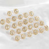Picture of Zinc Based Alloy Ear Post Stud Earrings Gold Plated Round Initial Alphabet/ Capital Letter Clear Rhinestone 15mm Dia., Post/ Wire Size: (21 gauge), 2 PCs