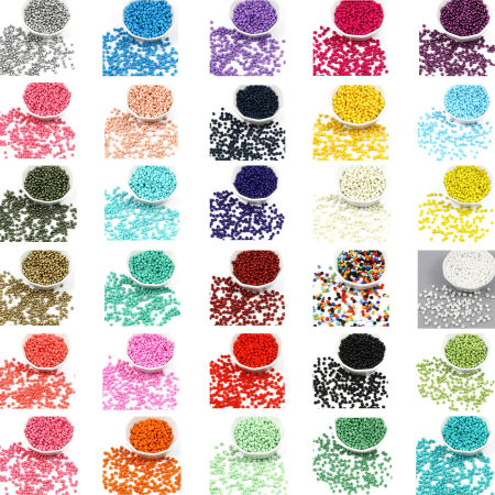 Glas Rocailles Rocailles Perlen Zylinder Bunt 4mm x 3mm, Loch:ca. 1.2mm, 1 Packung ( 5100 Stück/Paket)