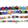 Bild von Muranoglas Millefiori-Perlen Rund Zufällig Mix Blumen 1 Strang