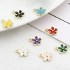 Picture of Zinc Based Alloy Charms Flower Gold Plated Multicolor Enamel 12mm x 10mm, 20 PCs