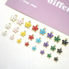 Picture of Zinc Based Alloy Charms Flower Gold Plated Multicolor Enamel 12mm x 10mm, 20 PCs
