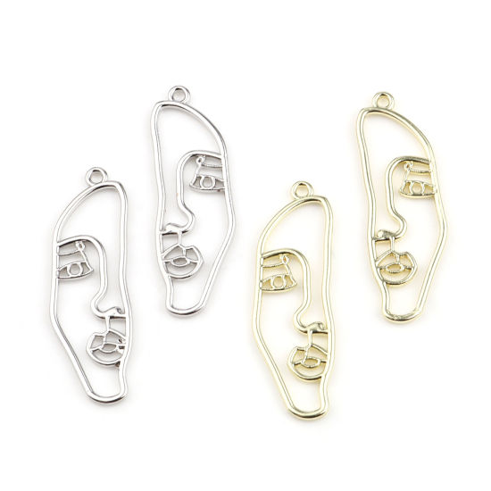 Picture of Zinc Based Alloy Pendants Face Multicolor 40mm x 13mm, 10 PCs