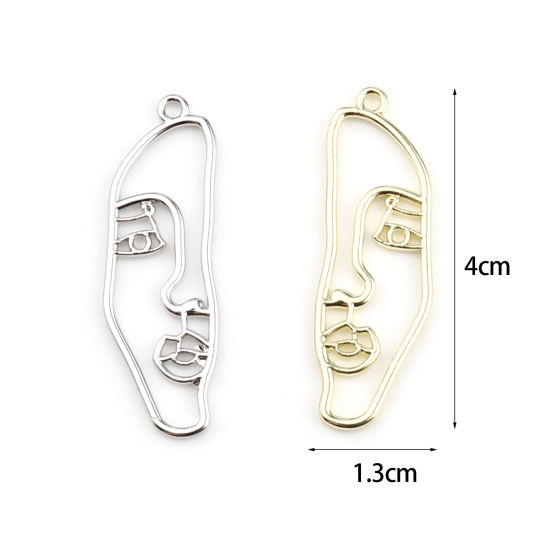 Picture of Zinc Based Alloy Pendants Face Multicolor 40mm x 13mm, 10 PCs