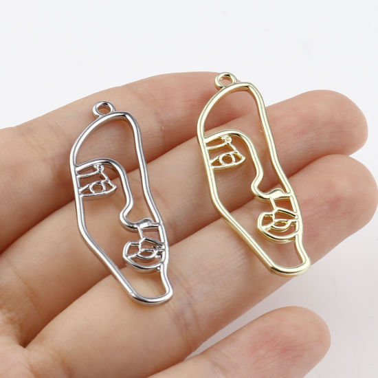 Picture of Zinc Based Alloy Pendants Face Multicolor 40mm x 13mm, 10 PCs