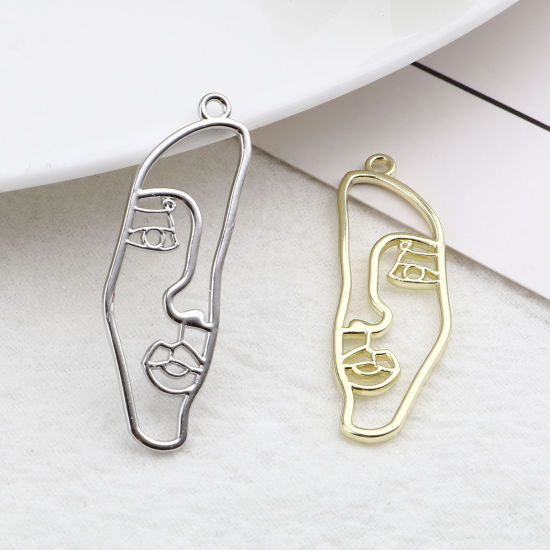 Picture of Zinc Based Alloy Pendants Face Multicolor 40mm x 13mm, 10 PCs