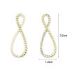 Picture of Zinc Based Alloy Pendants Infinity Symbol Gold Plated Imitation Pearl Clear Rhinestone 32mm x 12mm, 5 PCs