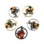 Image de Breloques Halloween en Alliage de Zinc Rond Multicolore Château Émail 24mm x 22mm, 5 Pcs