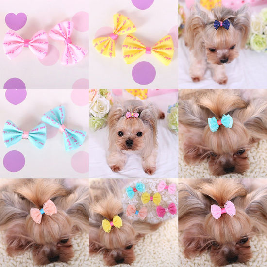 Picture of Cute Bow Hairpin For Cats Dogs Photography Props Decoration