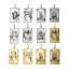 Picture of Stainless Steel Tarot Pendants Rectangle Multicolor 46mm x 24mm, 1 Piece